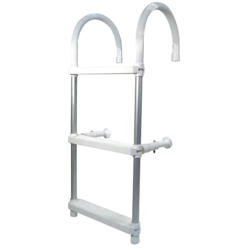 Allpa Aluminum Bathing Ladder With Mounting Hooks, 4-Steps, Adjustable Transom Supports, L=1160mm