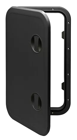 Allpa Plastic Hatch, 606x357mm, 180°, Removable, Black