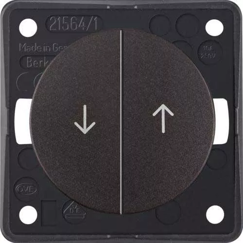 Berker Blind Series Impulse Push Button With Arrow - Brown Matt