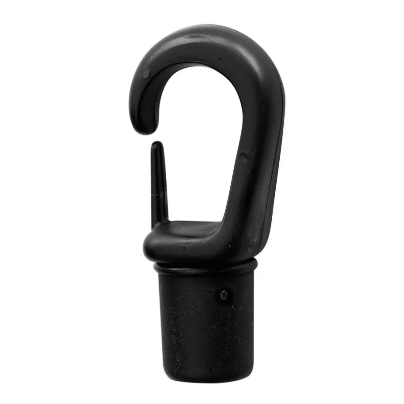 Black Nylon Snap Hooks for Shock Cord, 10 pcs