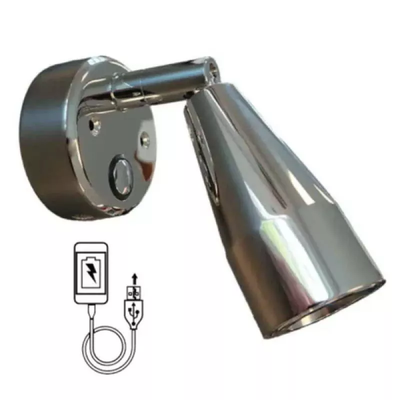 Casolux Mary Wall Light USB Touch Dim Stainless Steel