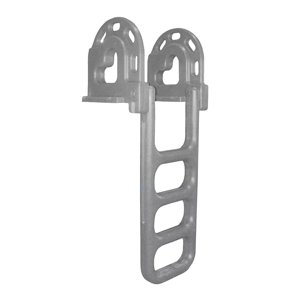 Dock Edge Flip-Up Polyethylene Roto Molded 4-Step Dock Ladder - Grey [DE2064F]