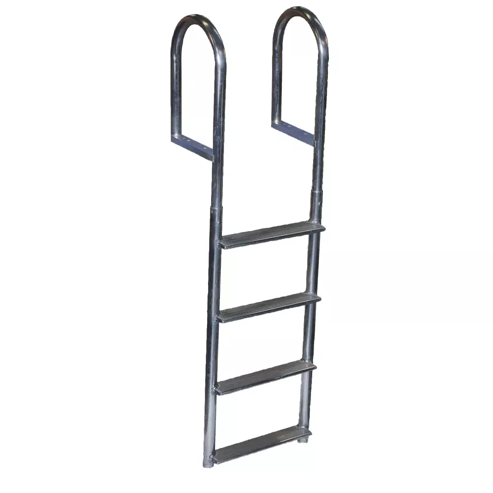 Dock Edge Welded Aluminum Fixed Wide Step Ladder - 4-Step [DE2044F]