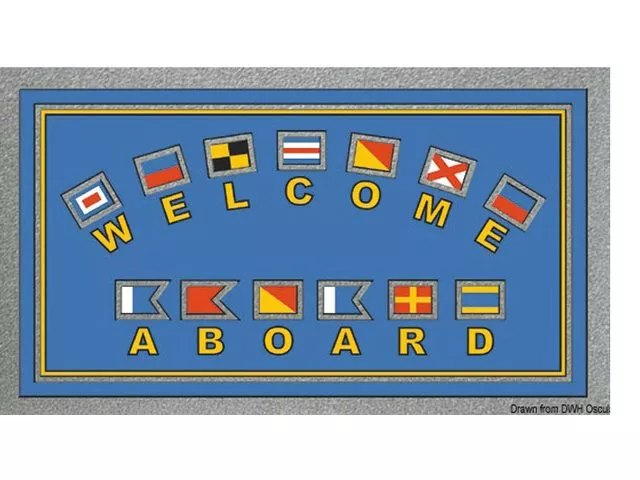 Door Mat Welcome Aboard Flags 40x68 cm
