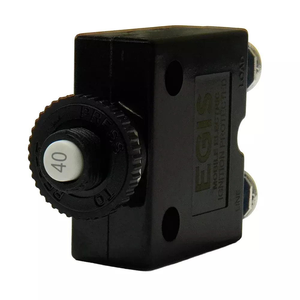 Egis 40A Push Button Panel Mount Circuit Breaker - Screw Terminals