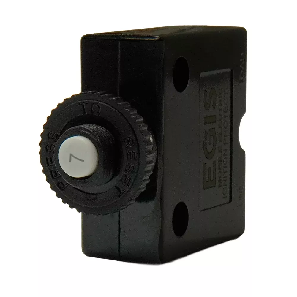 Egis 7A Push Button Panel Mount Circuit Breaker - Spade Terminal