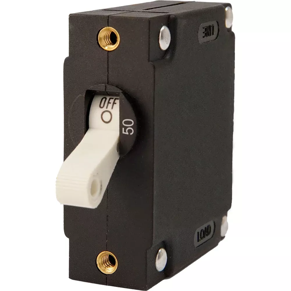 Egis A Series White Toggle Panel Mount Circuit Breaker – Single Pole 50A
