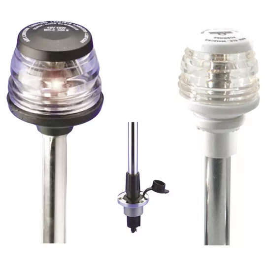Extractable Pole With All Around Navigation Light Black