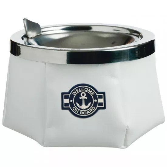Marine Business Windproof Ashtray White Anchor