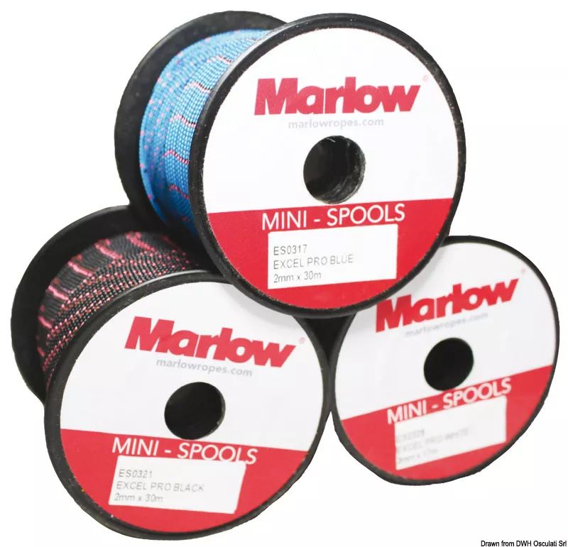 Marlow Dyneema Mini Reels – Pre-Stretched Polyester Core Rope