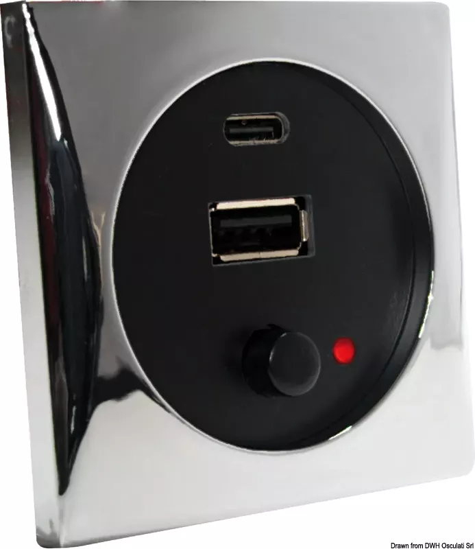 Osculati 14.494.03 - USB Port 5 V Chromed