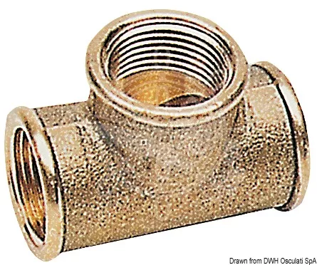 Osculati 17.317.00 - Brass T-Fitting 3/8"