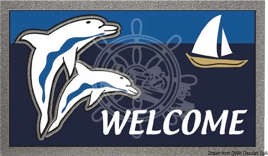 Osculati 23.909.03 - Antiskid Rectangular Doormat 40x68 cm Dolphins