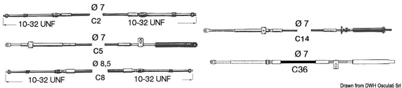 Osculati 45.005.22 - C5 Remote Engine Control Cable, 22 ft