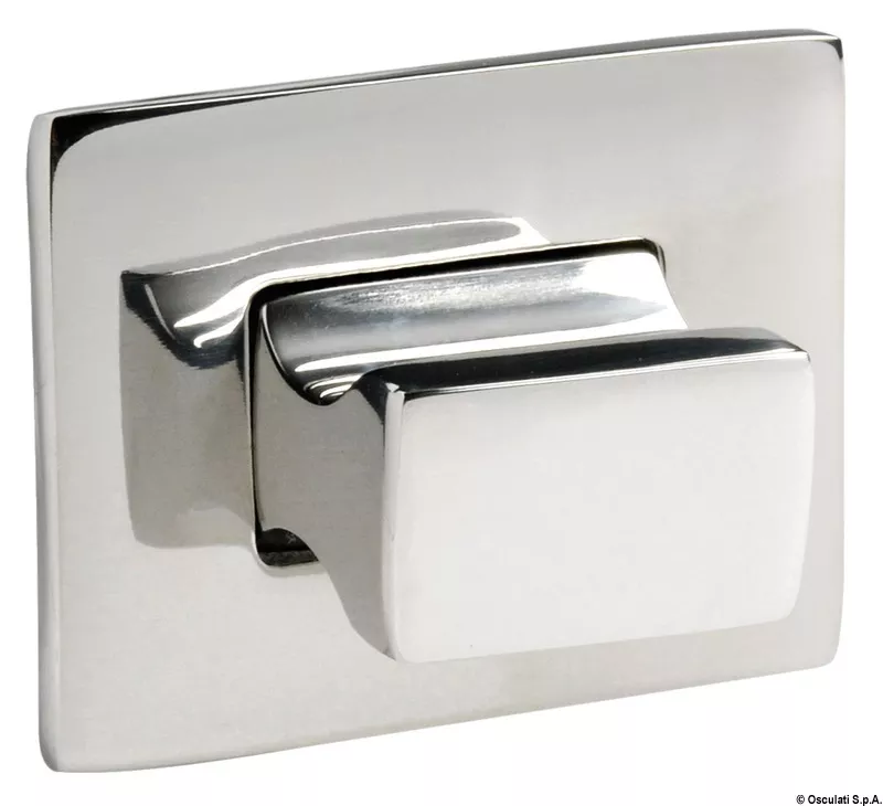 Osculati Push Button Rectangular Knob + Ring Ø25 mm AISI 316 Polished - 38.182.88
