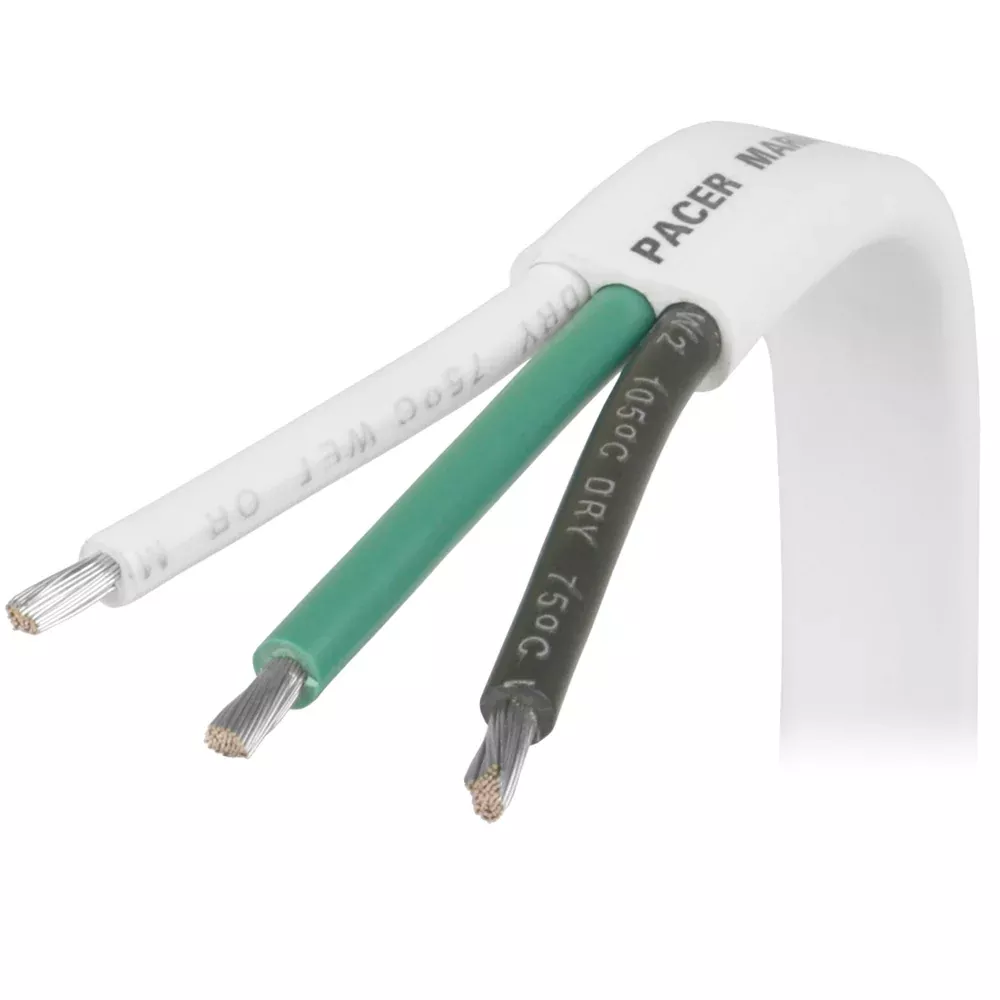 Pacer 8/3 AWG Triplex Cable - Black/Green/White - 250