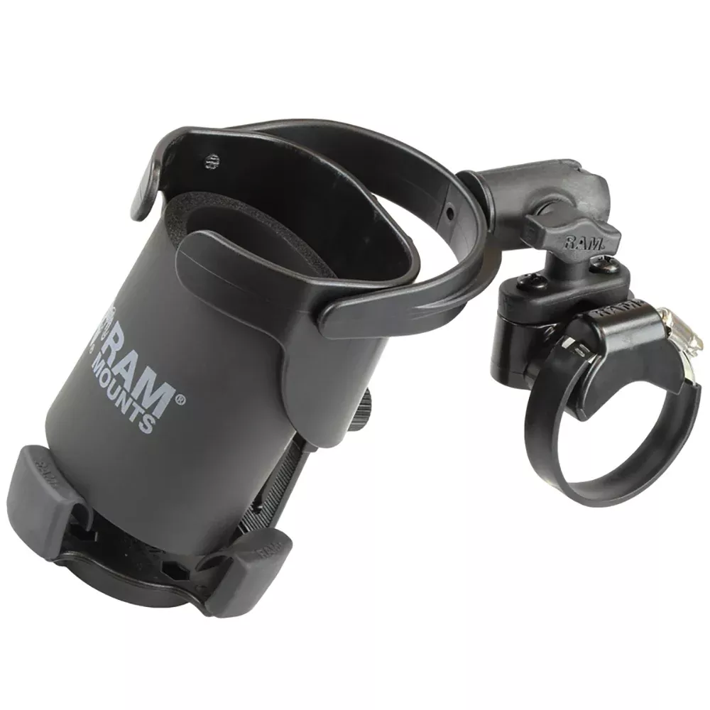 RAM Mount Level Cup XL Low Profile Mount w/Large Strap Clamp Base