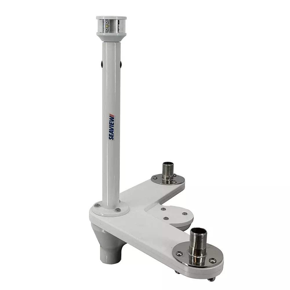 Seaview Triple Mount Adapter w/C5 Certified LED Light 12" PostThreaded 1"-14 Thread Bases f/GPS Units [PMU2ALED12C5]