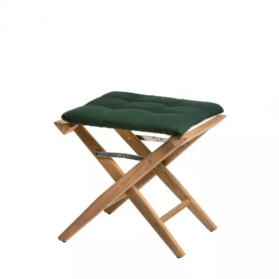 Teak Folding Director's Stool Groen Deluxe