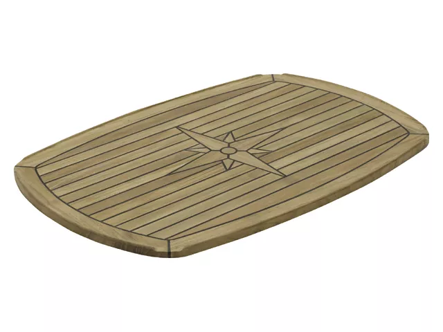 Teak Half Ellips Boat Table Top TY642 61x94 cm