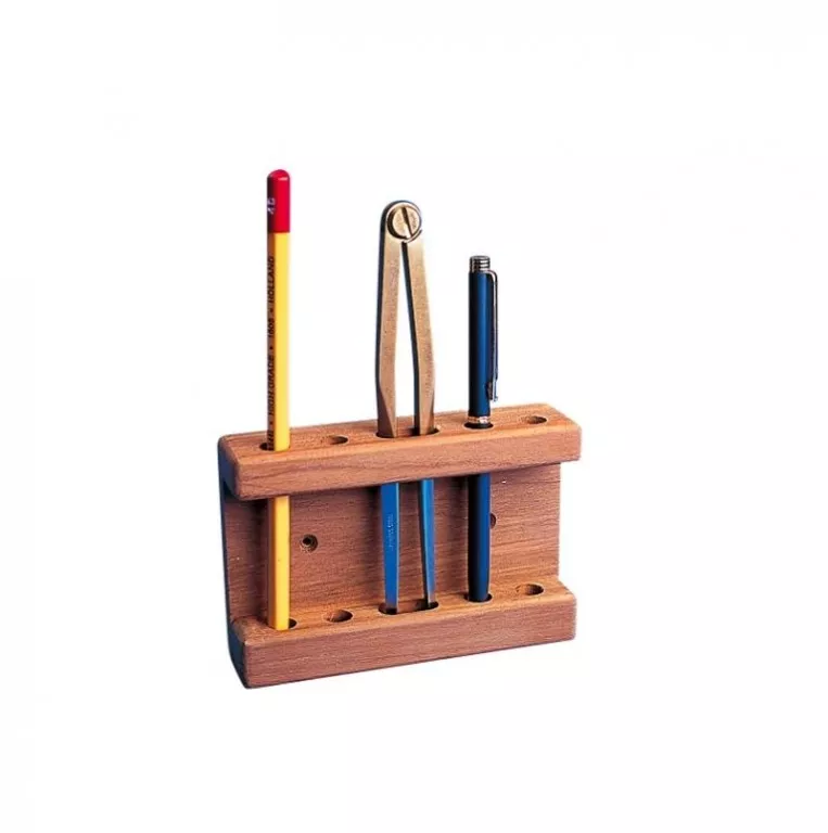 Teak Navigation Rack 120x28x80 mm – Compass & Pen Holder