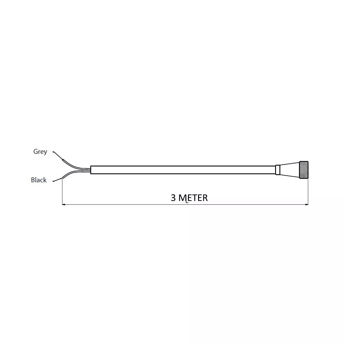 Vetus EC3E3U - Electric Throttle Cable Universal, Length 3 meter