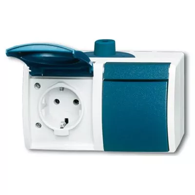Wall Socket Turqoise Double