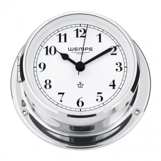 WEMPE Skiff Chrome Ship's Clock Ø 110 x 42 mm